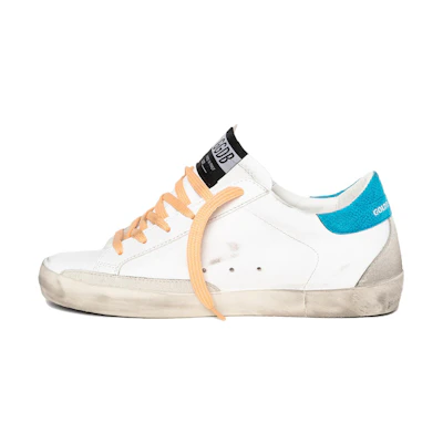 (W) Golden Goose Super-Star 'White Blue Distressed'