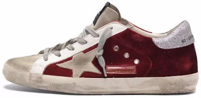 (Women) Golden Goose Super-Star 'White Red Silver Distressed' G35WS590.094 (Women) Golden Goose Super-Star 'White Red Silver Distressed' G35WS590.094