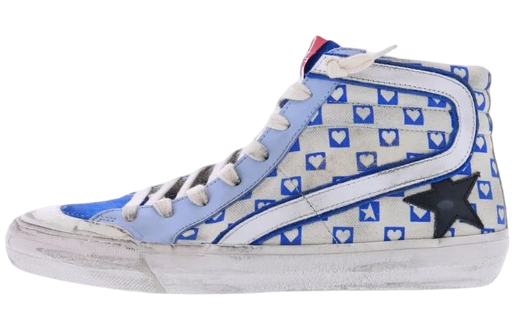 (W) Golden Goose Superstar 'Blue Heart Print'