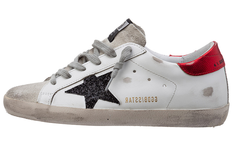(Women) Golden Goose Superstar 'Distressed Black Logo Red Heel' GWF00101.F000147.80170