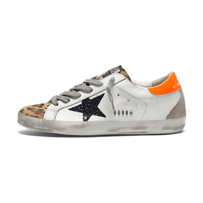 (W) Golden Goose Superstar 'Distressed Leopard Orange'