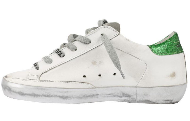 (W) Golden Goose Superstar 'Distressed White Green'