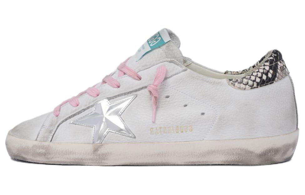 (W) Golden Goose Superstar 'Distressed White Pink Blue'