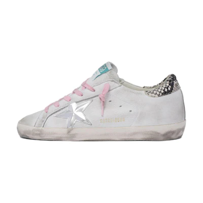 (W) Golden Goose Superstar 'Distressed White Pink Blue'