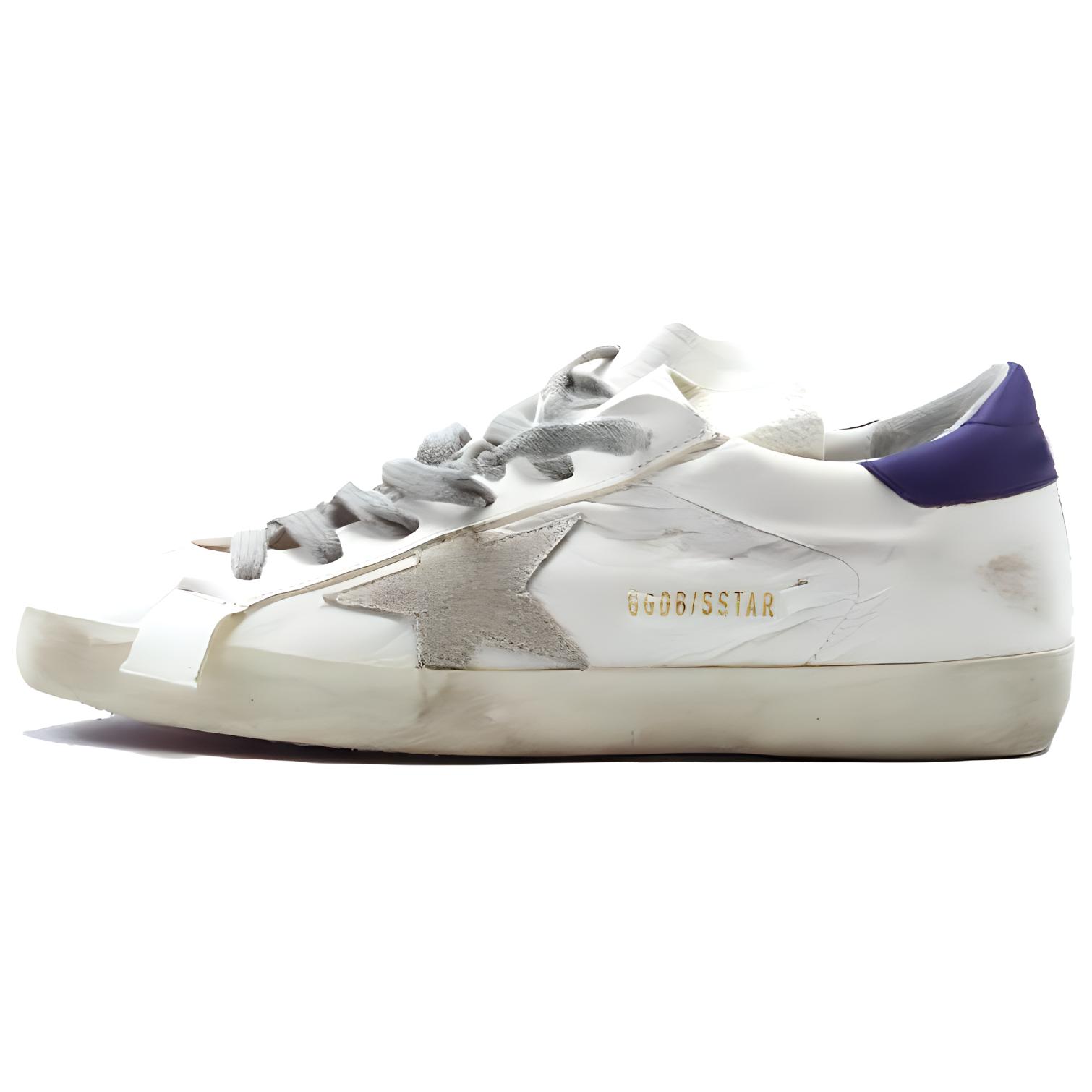 (W) Golden Goose Superstar 'Distressed White Purple'