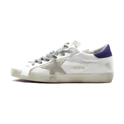 (W) Golden Goose Superstar 'Distressed White Purple'
