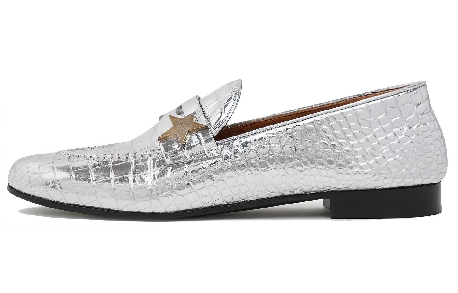 (W) Golden Goose Superstar 'Silver Croc-Embossed Leather'