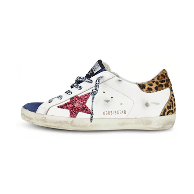 (W) Golden Goose Superstar 'White Blue Leopard'