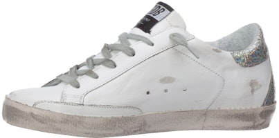 (Women) Golden Goose Superstar 'White Distressed with Glitter Tail' G36WS590.V35 (Women) Golden Goose Superstar 'White Distressed with Glitter Tail' G36WS590.V35