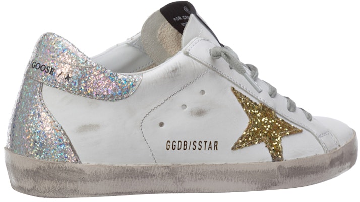 (W) Golden Goose Superstar 'Putih Distressed Glitter Ekor' G36WS590.V35 Shop (W) Golden Goose Superstar 'Putih Distressed Glitter Ekor' G36WS590.V35