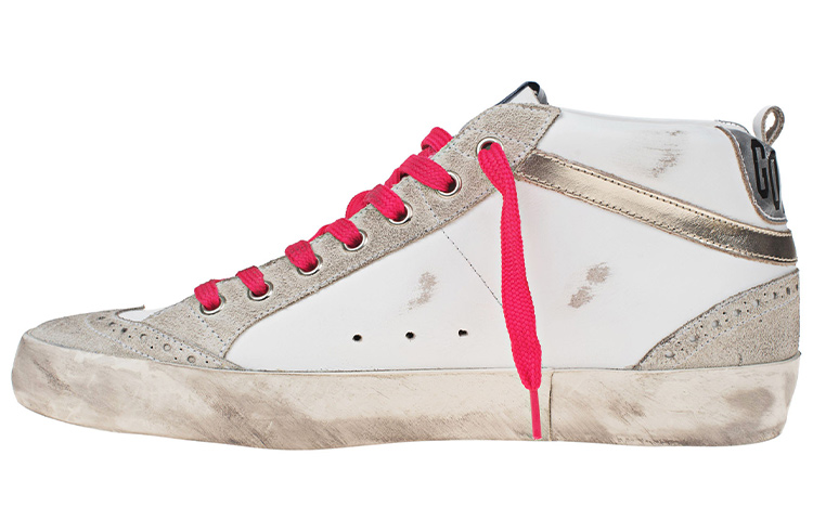 (W) Golden Goose Superstar 'White Pink Glitter Distressed'