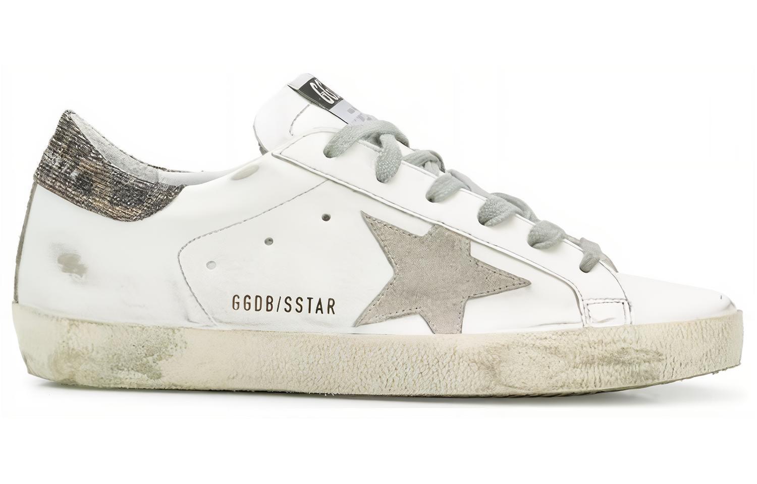 (W) Golden Goose Superstar White Grey 'Flash Tail Suede Star Distressed Fashion Sneaker' 圖 2