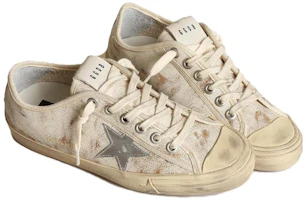 Lookbook Golden Goose V-Star 皮革 低筒 帆布鞋 女式 米色