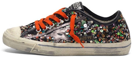 (Women) Golden Goose V-Star 'Black Sequin with Star Detail' G35WS639.Z2 (Women) Golden Goose V-Star 'Black Sequin with Star Detail' G35WS639.Z2