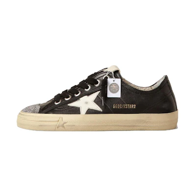 (W) Golden Goose V-Star 'Crystal Toe Cap Black'