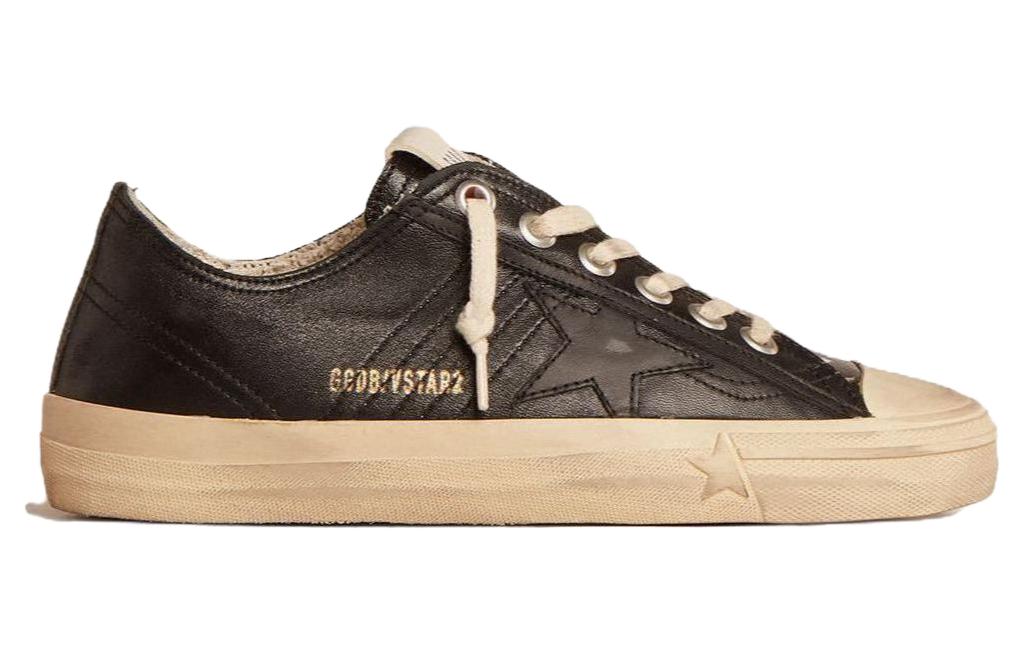 Order (W) Golden Goose V-Star ''Versleten Zwart Leer'' GWF00129.F005033.90100