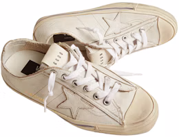 Shop 金鵝 V-Star 皮革 復古效果 時尚板鞋 女款 復古白 做舊版