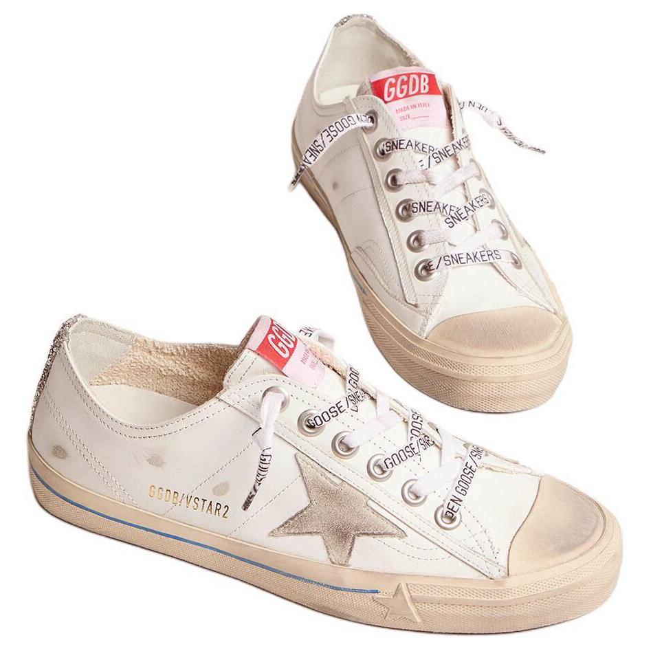 Purchase (Women) Golden Goose V-Star 'Distressed White' GWF00129.F001480.10485