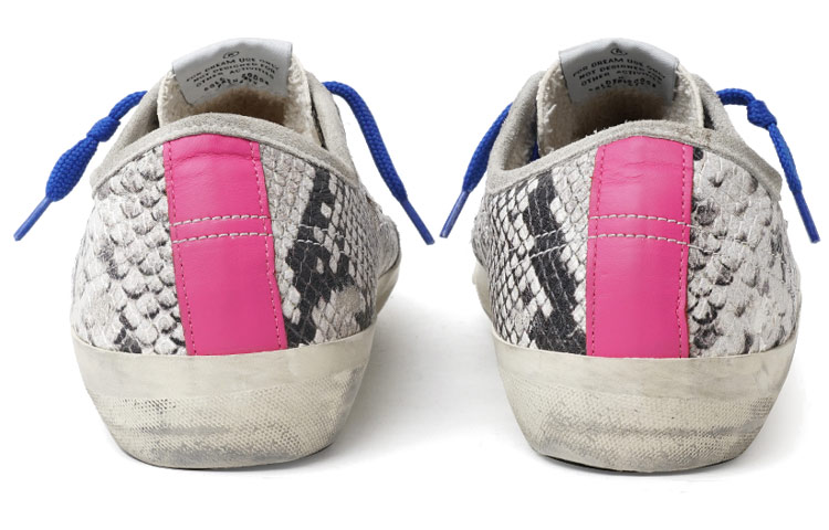 Shop 金鵰 V-Star 蟒蛇紋皮革運動鞋 女款 銀色