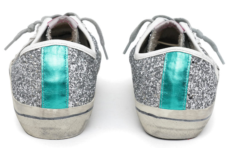 Shop (Women) Golden Goose V-Star 'Silver Sequins' GWF00205.F001478.70170