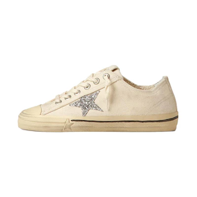 (W) Golden Goose V-Star Low 'Distressed White Canvas'