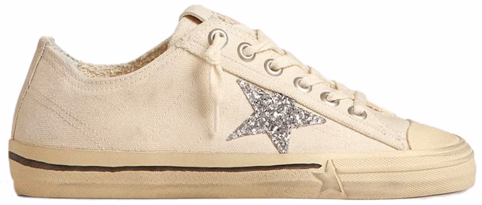 (Women) Golden Goose V-Star Low 'Distressed White Canvas' GWF00129.F004061.15260 Order (Women) Golden Goose V-Star Low 'Distressed White Canvas' GWF00129.F004061.15260