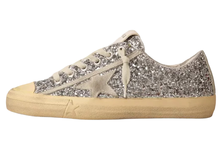 (Women) Golden Goose V-Star Low 'Silver Distressed' GWF00129.F003085.70136