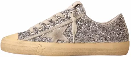 (Women) Golden Goose V-Star Low 'Silver Distressed' GWF00129.F003085.70136 (Women) Golden Goose V-Star Low 'Silver Distressed' GWF00129.F003085.70136