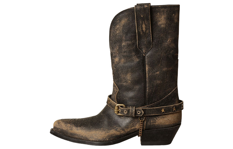 Buy (W) Golden Goose Wish Star Boots 'Rantai Kulit Hitam' GWF00136.F003473.90194