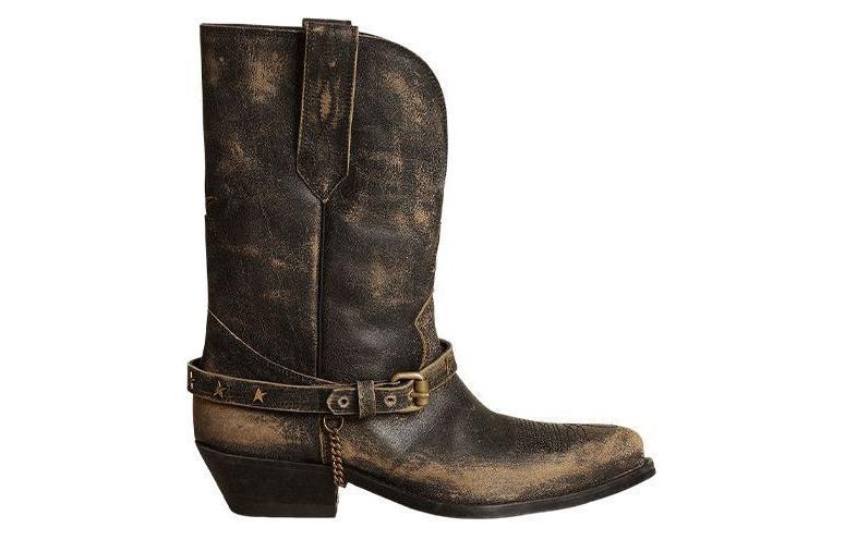 Order (W) Golden Goose Wish Star Boots 'Rantai Kulit Hitam' GWF00136.F003473.90194