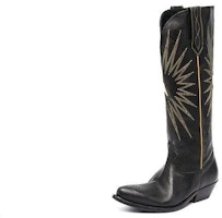 (W) Golden Goose Wish Star High Top 'Cowboy Hitam' Boot GWF00135.F000571.90100 Shop (W) Golden Goose Wish Star High Top 'Cowboy Hitam' Boot GWF00135.F000571.90100