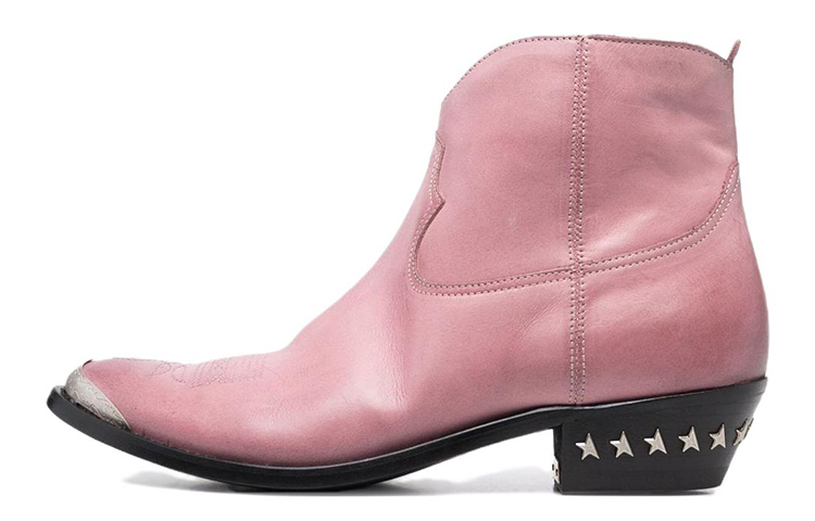 (W) Golden Goose Young Boot 'Pink Studded Leather'