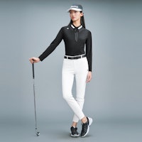 (W) Polo Manga Larga GOLF DESCENTE FIELD Knit con Cuello Desmontable. G423WFTL31 8