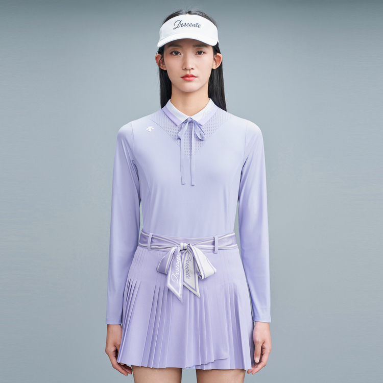 Shop (W) Polo Manga Larga GOLF DESCENTE FIELD Knit con Cuello Desmontable. G423WFTL31