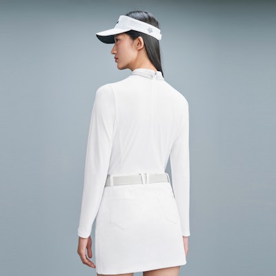 (Women) GOLF DESCENTE FIELD Knit Long Sleeve Polo Shirt with Detachable Collar. G423WFTL31 2