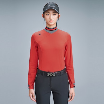 (Women) GOLF DESCENTE FIELD Series Knit Long Sleeve Polo Shirt. G343WFTLN1 Shop (Women) GOLF DESCENTE FIELD Series Knit Long Sleeve Polo Shirt. G343WFTLN1