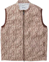 Gramicci Loose Fit All-Over Print Zip Sleeveless Vest - Light Brown G3FM-J026-OLI Gramicci Loose Fit All-Over Print Zip Sleeveless Vest - Light Brown G3FM-J026-OLI