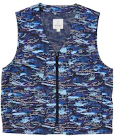 Gramicci Waterproof V-Neck Printed Vest Blue G4SM-J003 Gramicci Waterproof V-Neck Printed Vest Blue G4SM-J003