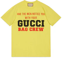 (Women) Gucci 100 Special Edition Yellow Printed Logo Crewneck Tee 615044-XJDXC-7253 (Women) Gucci 100 Special Edition Yellow Printed Logo Crewneck Tee 615044-XJDXC-7253