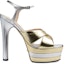 Order (W) Gucci Sandal Platform 135mm Kulit Logam 746613-B8B20-8064