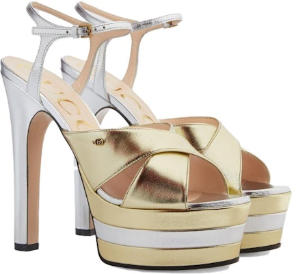 (Women) Gucci 135mm Platform Sandal Metallic Leather 746613-B8B20-8064 Lookbook (Women) Gucci 135mm Platform Sandal Metallic Leather 746613-B8B20-8064