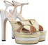 Lookbook (W) Gucci Sandal Platform 135mm Kulit Logam 746613-B8B20-8064