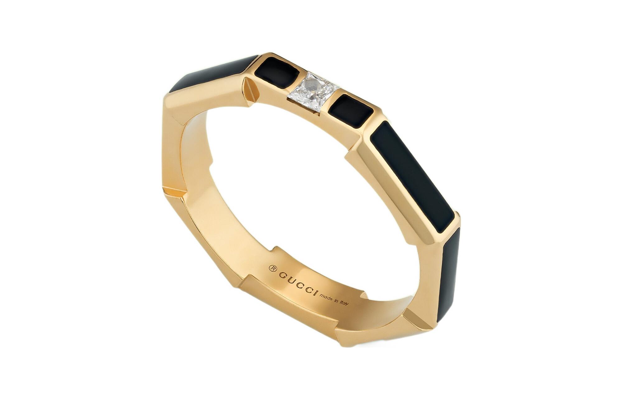 (Women) GUCCI 18K Gold Link to Love Diamond Ring  Black Gold. 702423-J8642-8031 圖 4