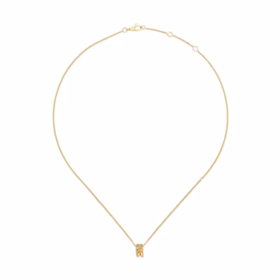 (Women) GUCCI 18K Gold Turquoise Ouroboros Snake Necklace Gold. 681828-I1930-8076