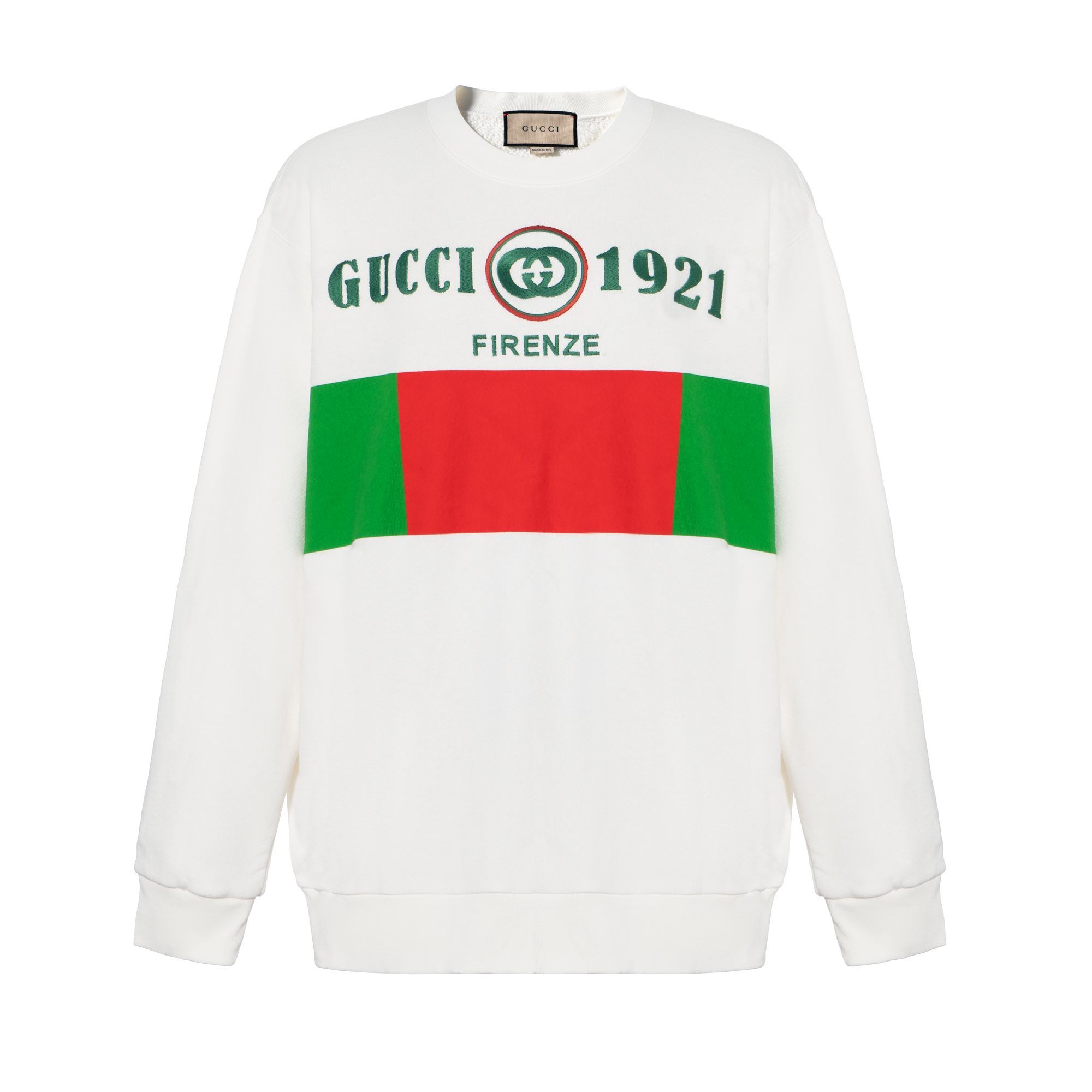(Women) Gucci 1921 Logo Colorblock Sweatshirt Women’s White 617964-XJD60-9128