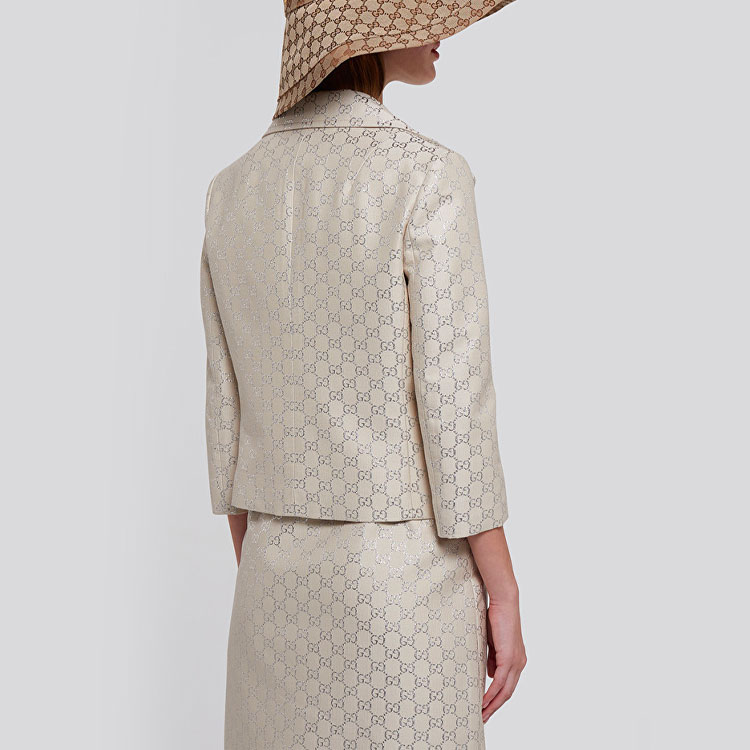 Shop (W) 구찌 2020 프리폴 라이트웨이트 GG 자카드 블레이저 오프화이트 623766-ZAD7L-9077