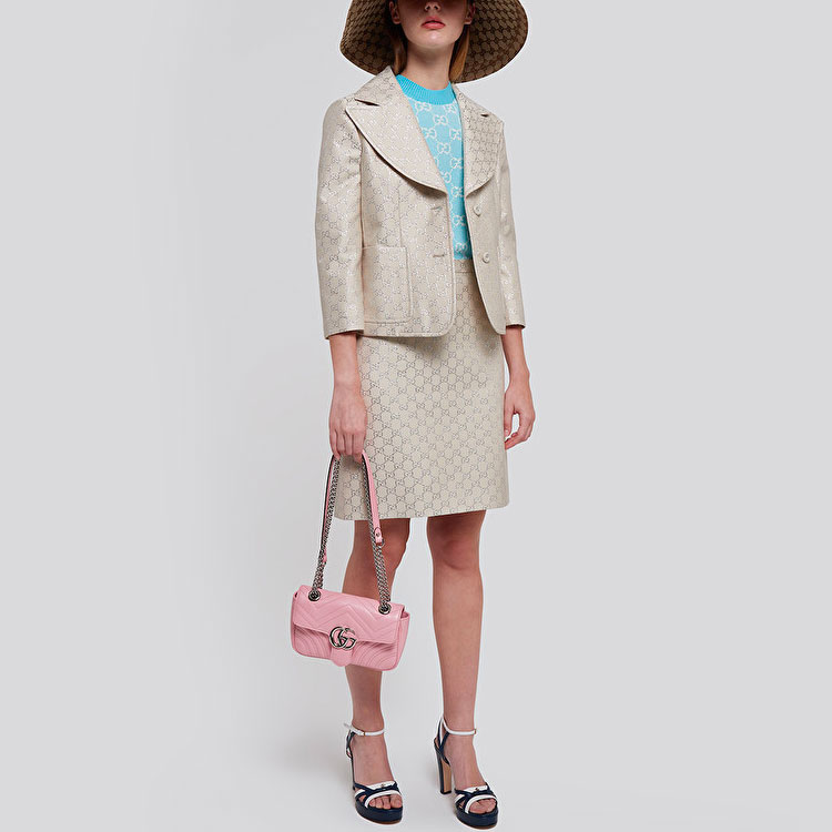 Sizing (W) 구찌 2020 프리폴 라이트웨이트 GG 자카드 블레이저 오프화이트 623766-ZAD7L-9077