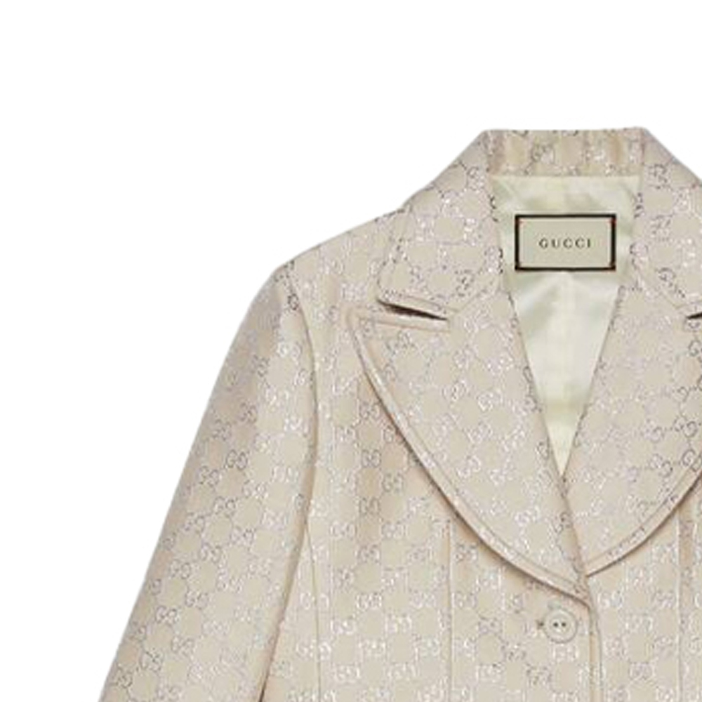 Cheap (W) 구찌 2020 프리폴 라이트웨이트 GG 자카드 블레이저 오프화이트 623766-ZAD7L-9077