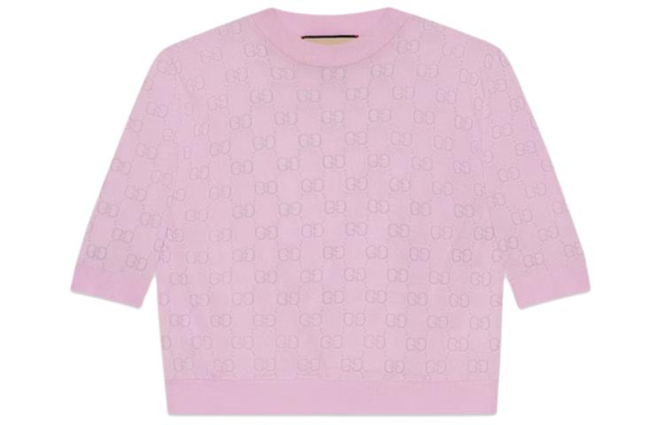 (Women) Gucci 2024 Cruise Collection Pink Print Short Sleeve T-Shirt 773251-XKDUQ-5376