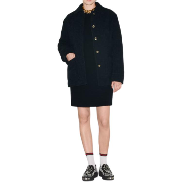 (Women) GUCCI 2024 Pre-Fall  Navy Blue Single-Breasted Long-Sleeve Jacket. 797066-ZAN3M-4055 圖 4